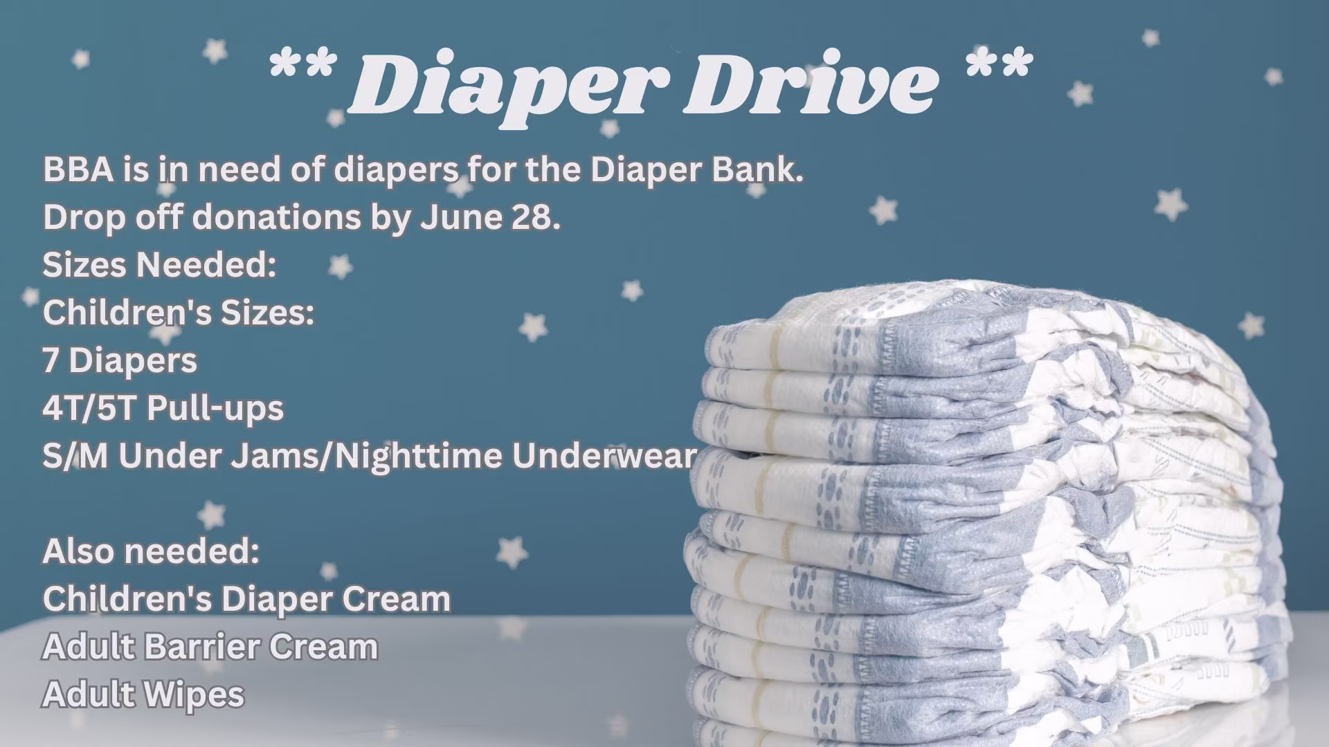 BBA Diaper Drive