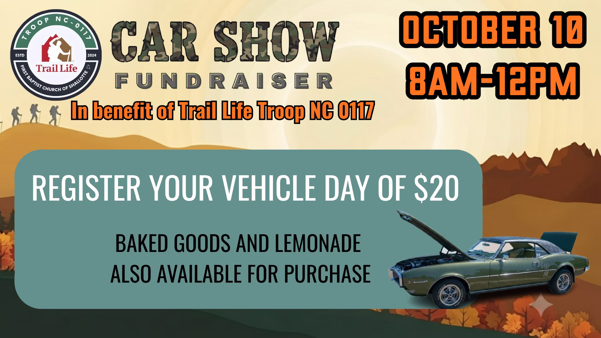 Trail Life Car Show Fundraiser Trail Life Car Show Fundraiser